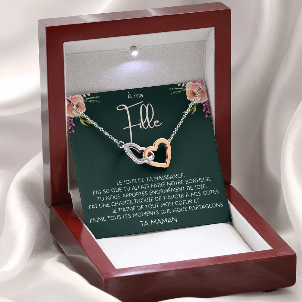 LINKY • Collier A Ma Fille Double Cœur