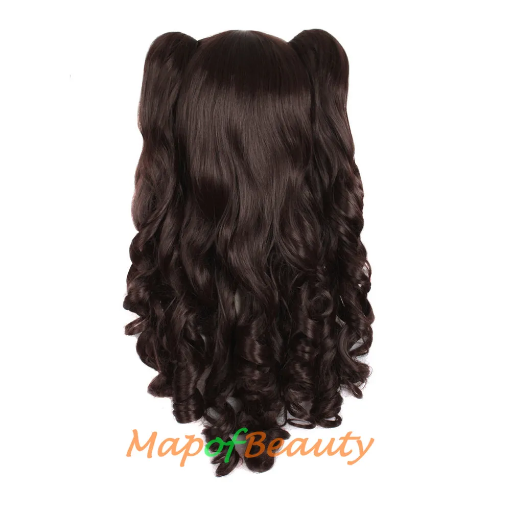 Lolita Lace Curly Wigs Tiger Cilp Horsetail Three-pieces Cosplay Anime Wigs