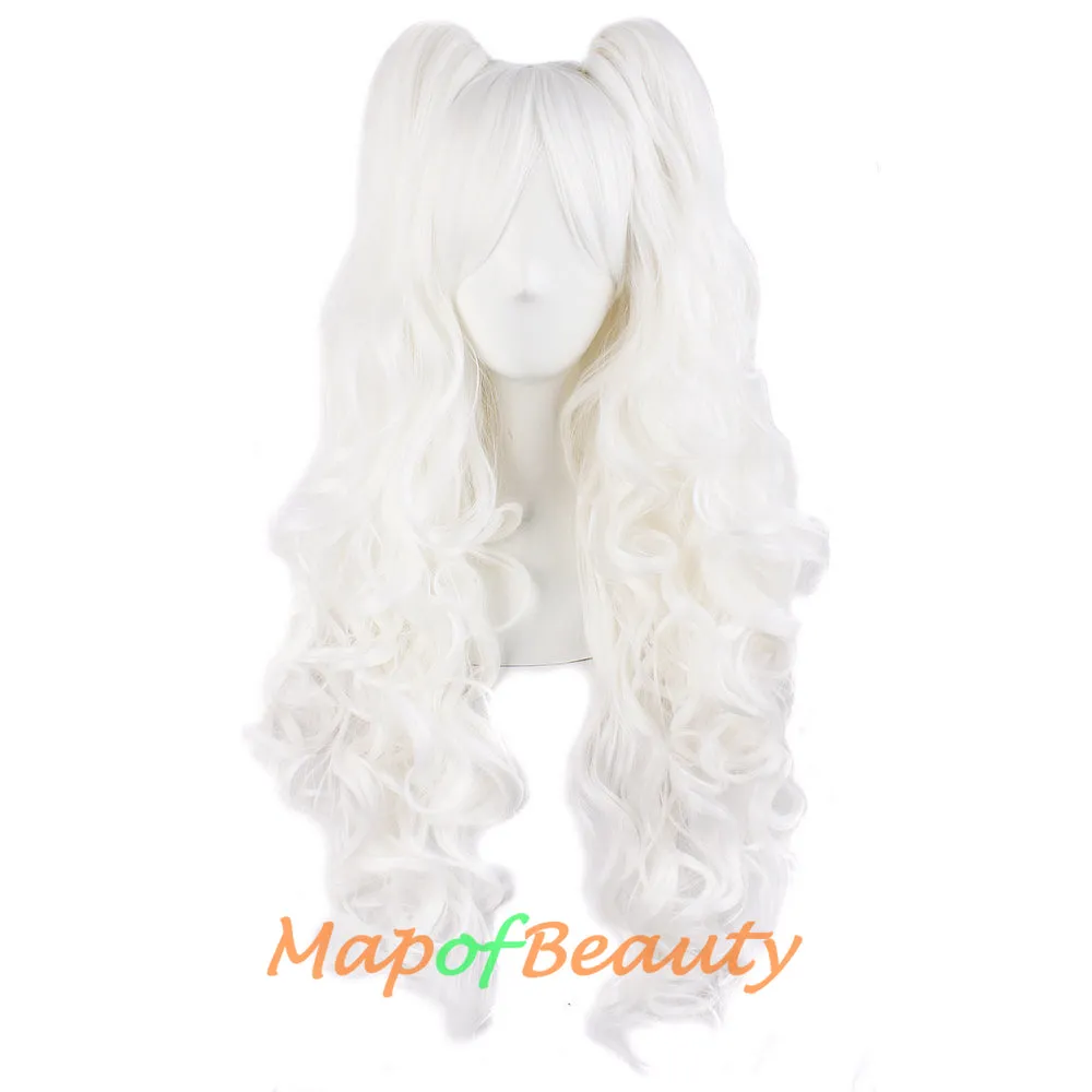 Lolita Lace Curly Wigs Tiger Cilp Horsetail Three-pieces Cosplay Anime Wigs