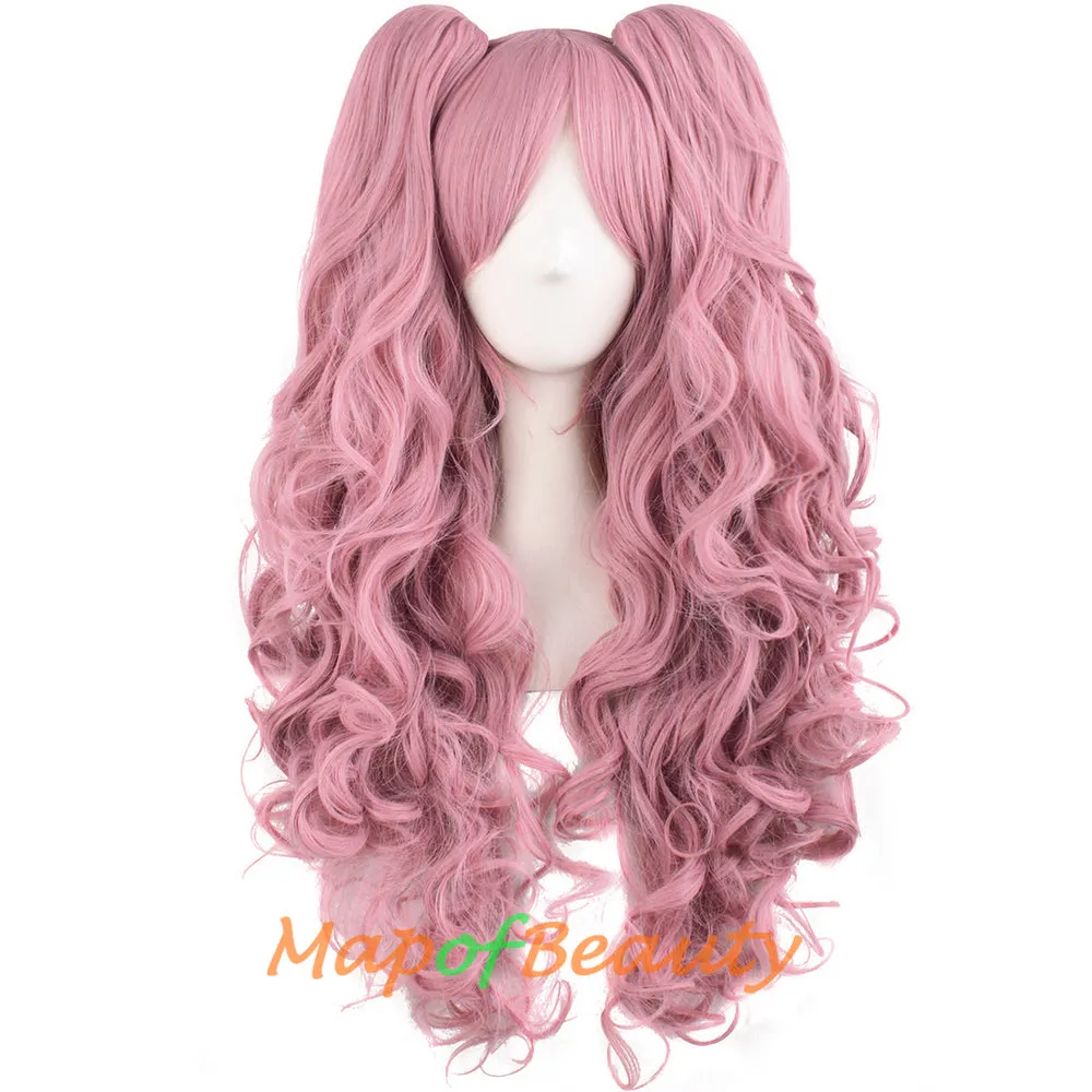 Lolita Lace Curly Wigs Tiger Cilp Horsetail Three-pieces Cosplay Anime Wigs