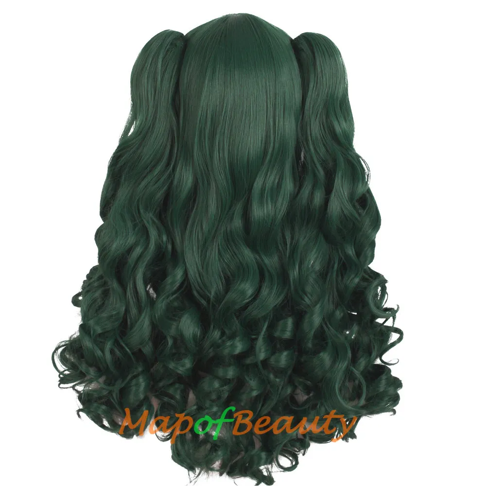 Lolita Lace Curly Wigs Tiger Cilp Horsetail Three-pieces Cosplay Anime Wigs