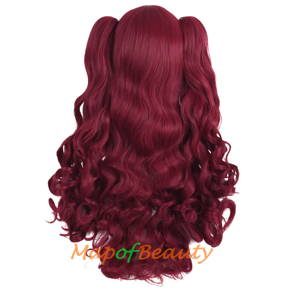 Lolita Lace Curly Wigs Tiger Cilp Horsetail Three-pieces Cosplay Anime Wigs