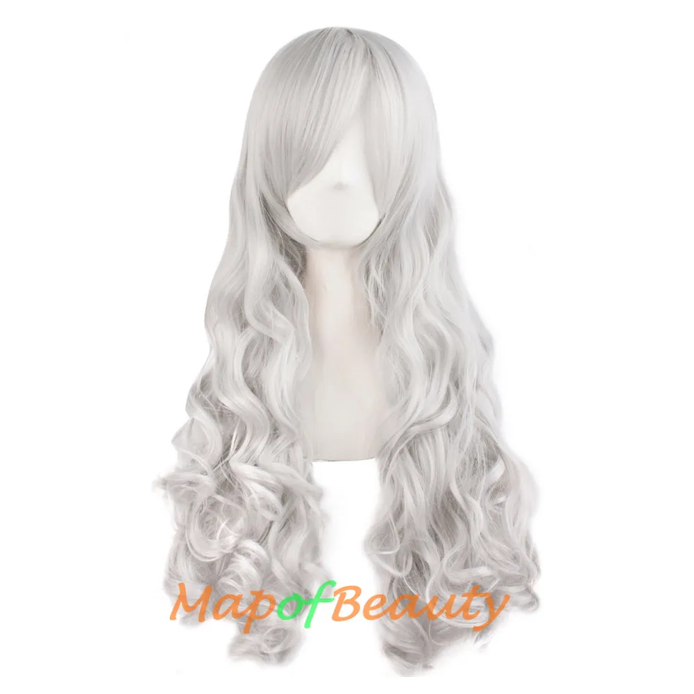 Lolita Lace Curly Wigs Tiger Cilp Horsetail Three-pieces Cosplay Anime Wigs