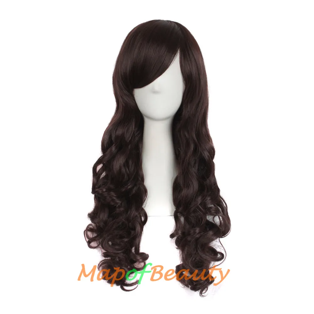 Lolita Lace Curly Wigs Tiger Cilp Horsetail Three-pieces Cosplay Anime Wigs