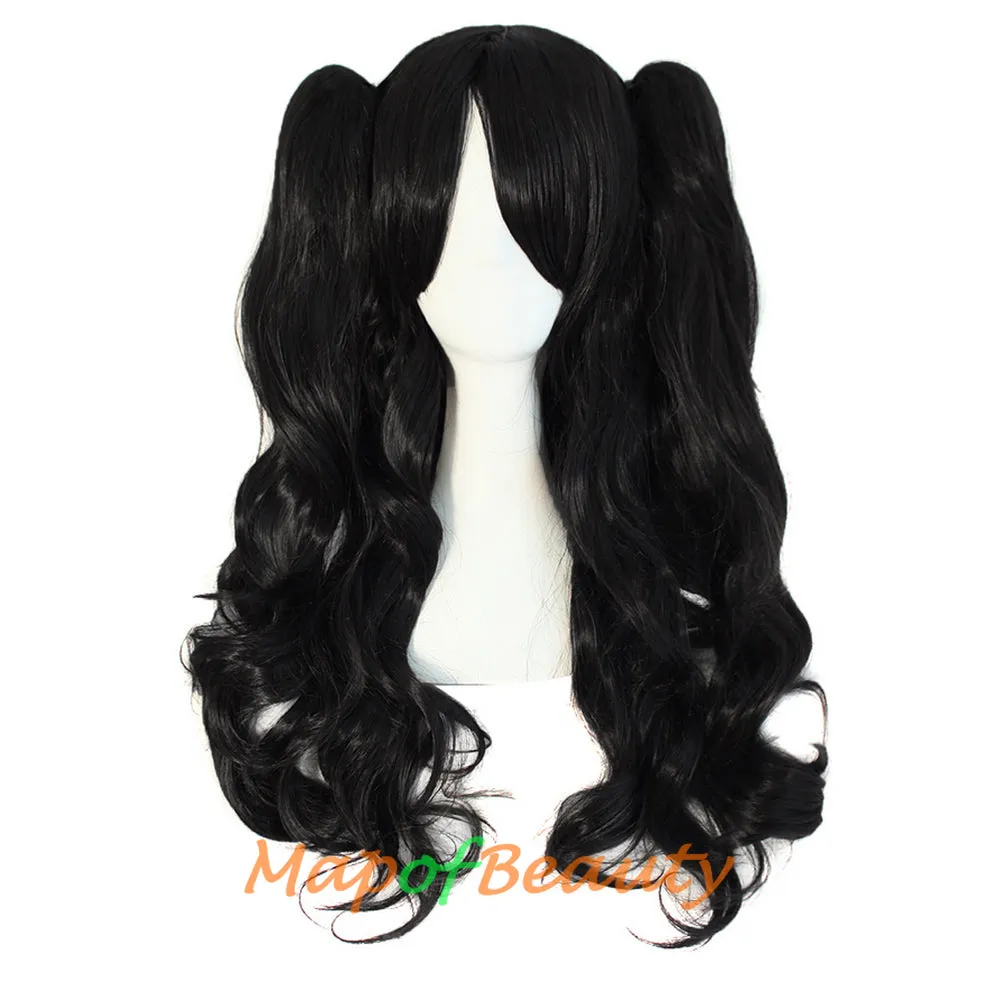Lolita Lace Curly Wigs Tiger Cilp Horsetail Three-pieces Cosplay Anime Wigs
