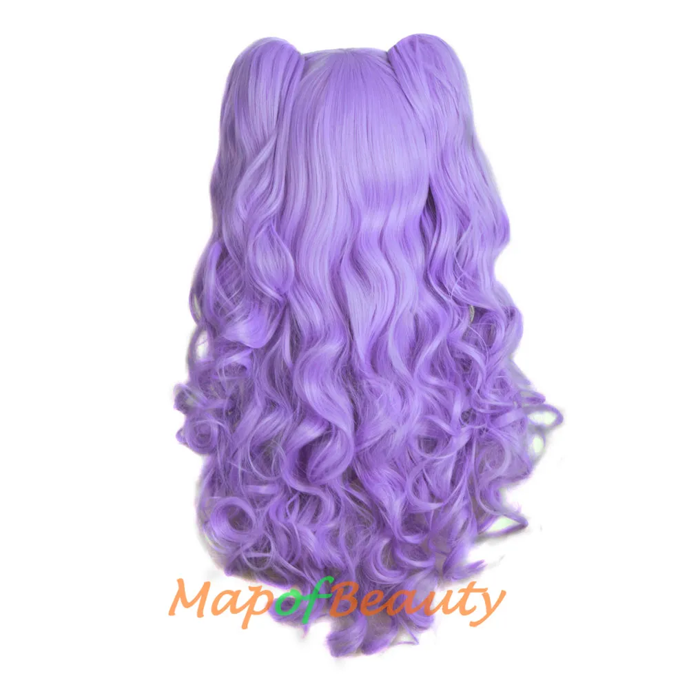 Lolita Lace Curly Wigs Tiger Cilp Horsetail Three-pieces Cosplay Anime Wigs