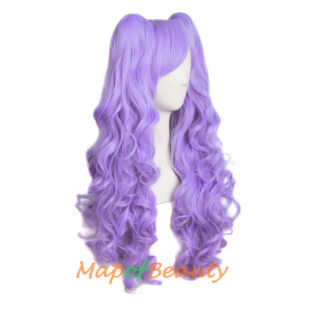 Lolita Lace Curly Wigs Tiger Cilp Horsetail Three-pieces Cosplay Anime Wigs