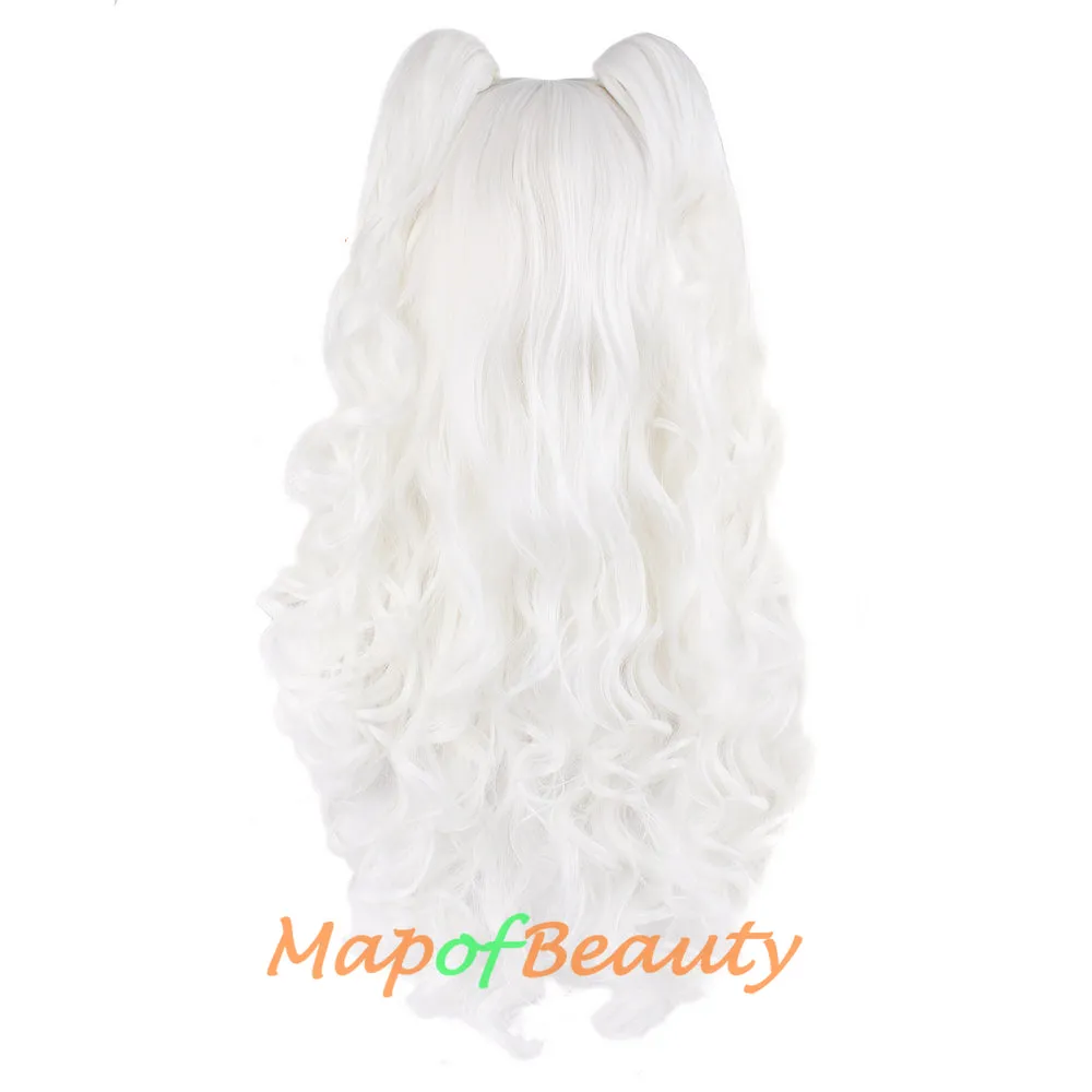 Lolita Lace Curly Wigs Tiger Cilp Horsetail Three-pieces Cosplay Anime Wigs
