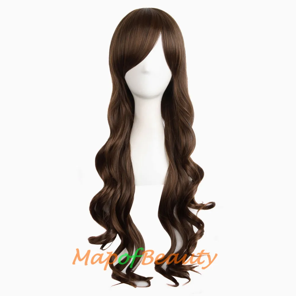 Lolita Lace Curly Wigs Tiger Cilp Horsetail Three-pieces Cosplay Anime Wigs