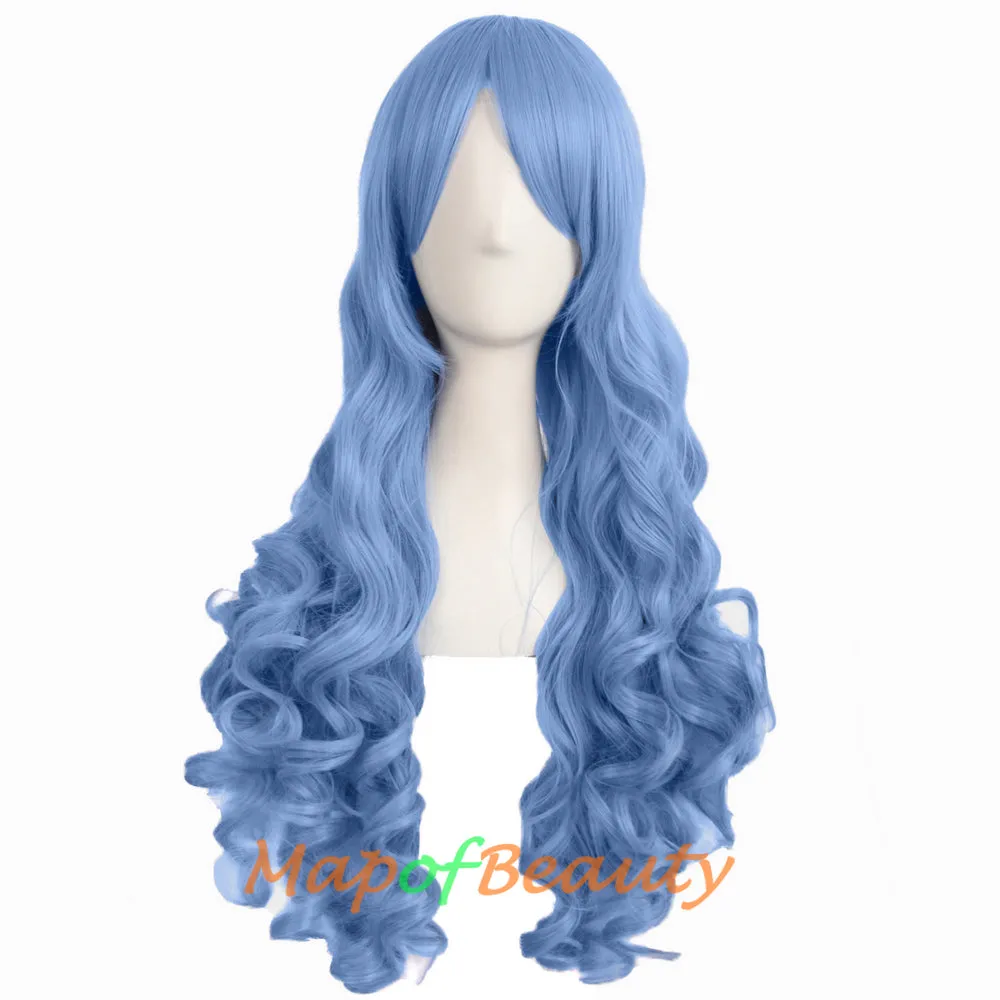 Lolita Lace Curly Wigs Tiger Cilp Horsetail Three-pieces Cosplay Anime Wigs