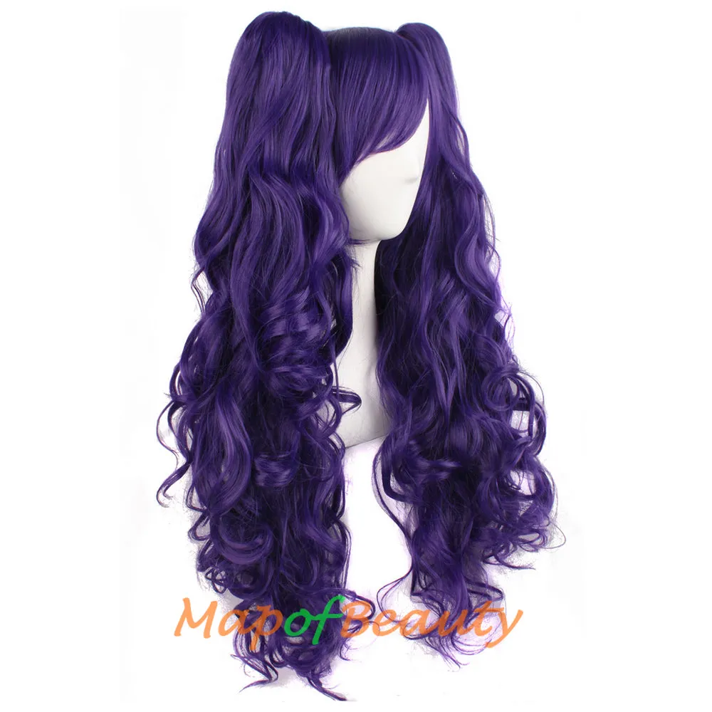 Lolita Lace Curly Wigs Tiger Cilp Horsetail Three-pieces Cosplay Anime Wigs