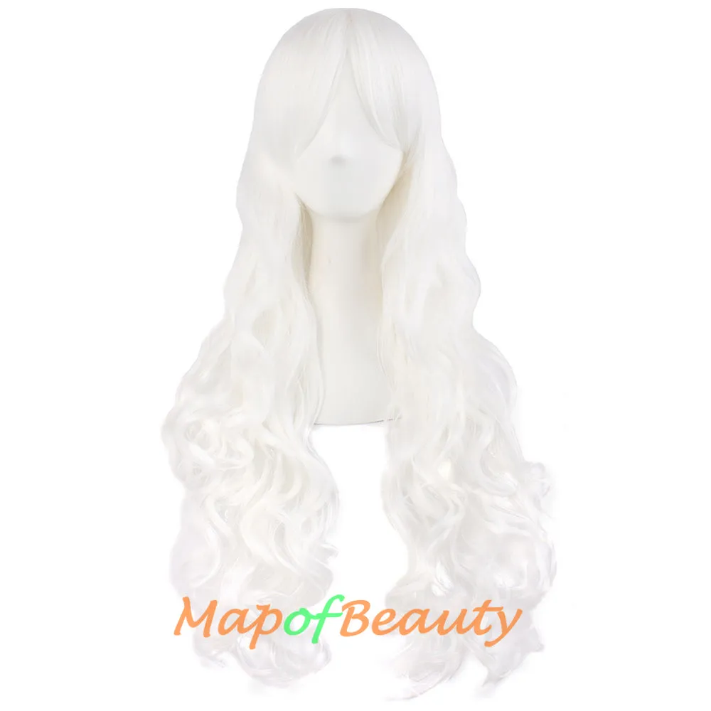 Lolita Lace Curly Wigs Tiger Cilp Horsetail Three-pieces Cosplay Anime Wigs