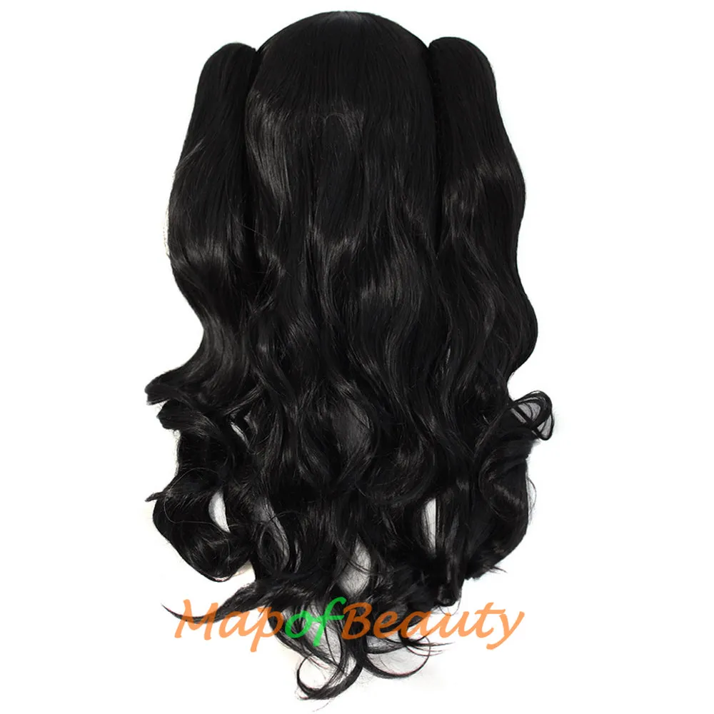 Lolita Lace Curly Wigs Tiger Cilp Horsetail Three-pieces Cosplay Anime Wigs