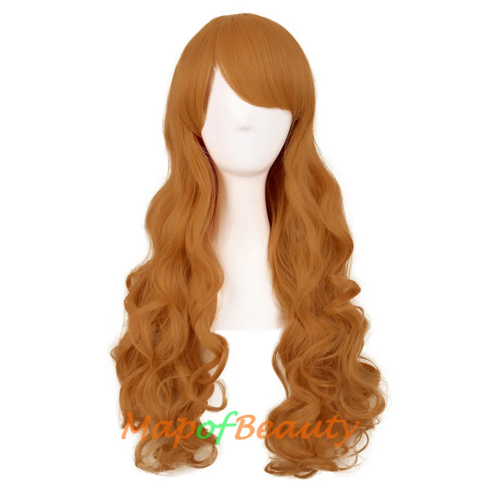 Lolita Lace Curly Wigs Tiger Cilp Horsetail Three-pieces Cosplay Anime Wigs