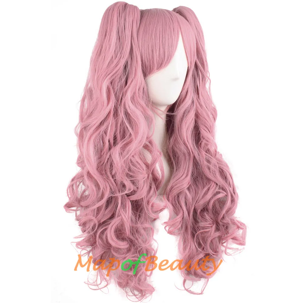 Lolita Lace Curly Wigs Tiger Cilp Horsetail Three-pieces Cosplay Anime Wigs