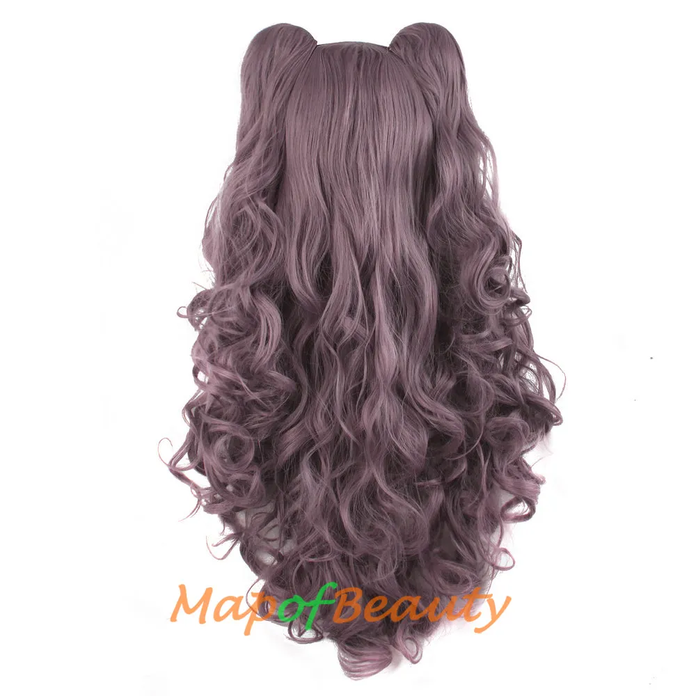 Lolita Lace Curly Wigs Tiger Cilp Horsetail Three-pieces Cosplay Anime Wigs