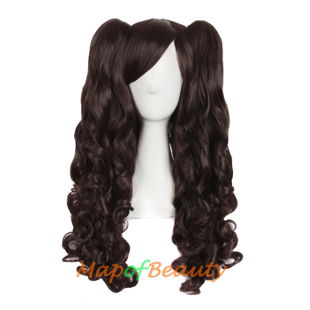 Lolita Lace Curly Wigs Tiger Cilp Horsetail Three-pieces Cosplay Anime Wigs