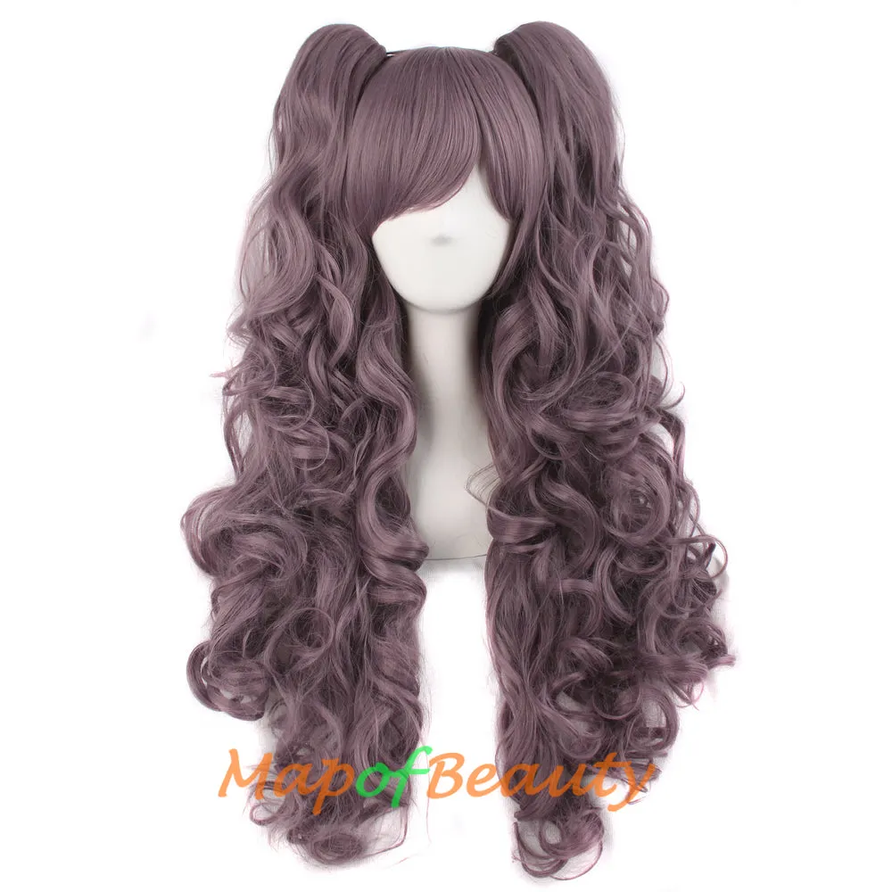 Lolita Lace Curly Wigs Tiger Cilp Horsetail Three-pieces Cosplay Anime Wigs