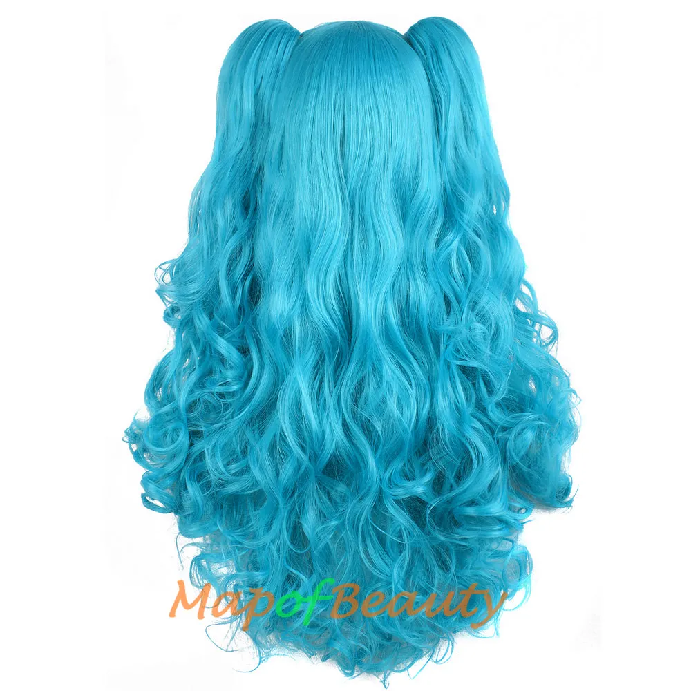 Lolita Lace Curly Wigs Tiger Cilp Horsetail Three-pieces Cosplay Anime Wigs