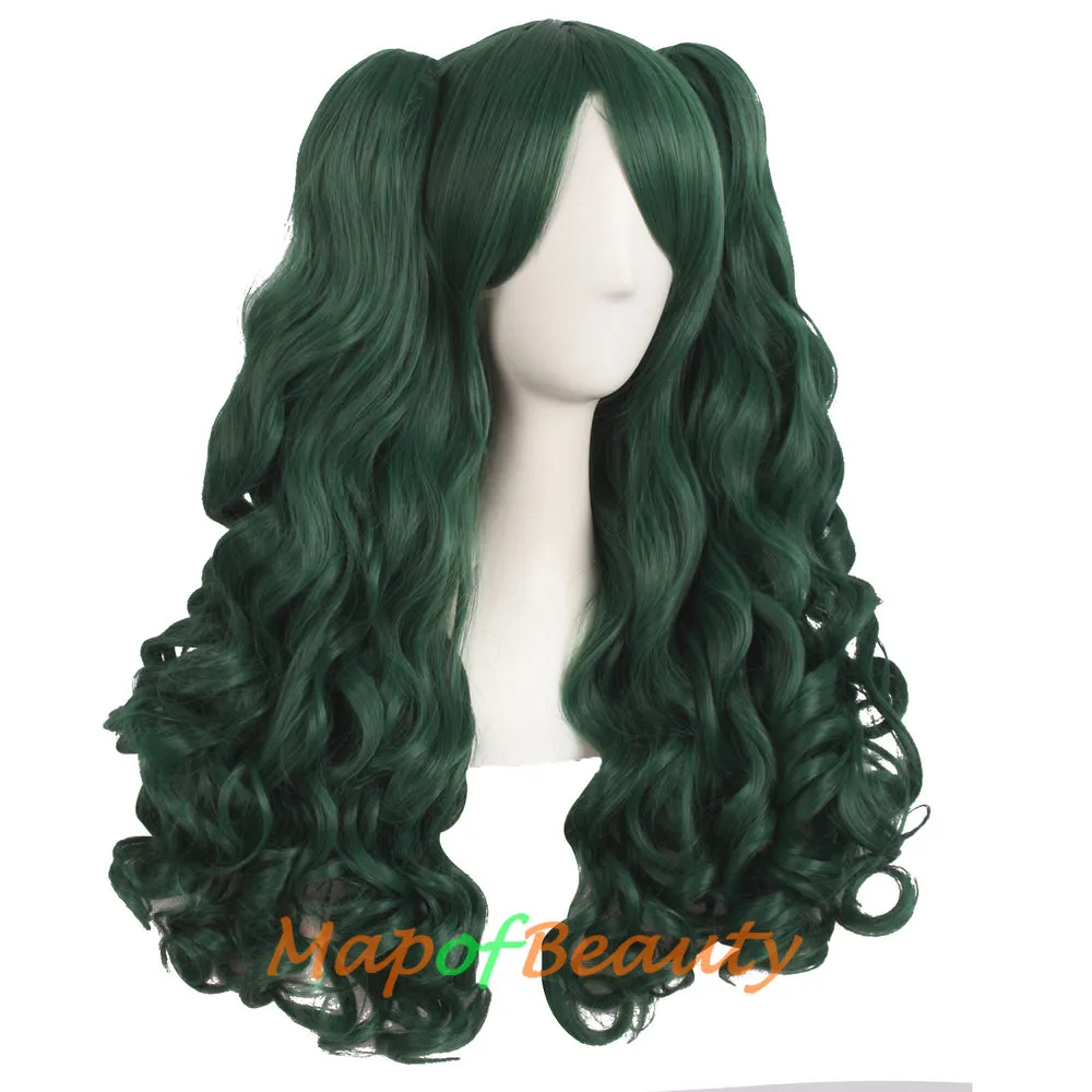 Lolita Lace Curly Wigs Tiger Cilp Horsetail Three-pieces Cosplay Anime Wigs