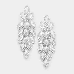 Long Crystal Marquise Pageant Earrings | Prom Earrings | 347042