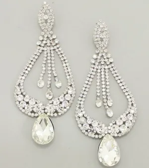 Long Crystal Pageant Earrings | Statement Earrings | "Miss America" | 375578