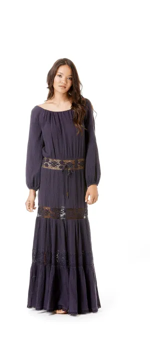 Long Sleeve Gauze Hippie Dress