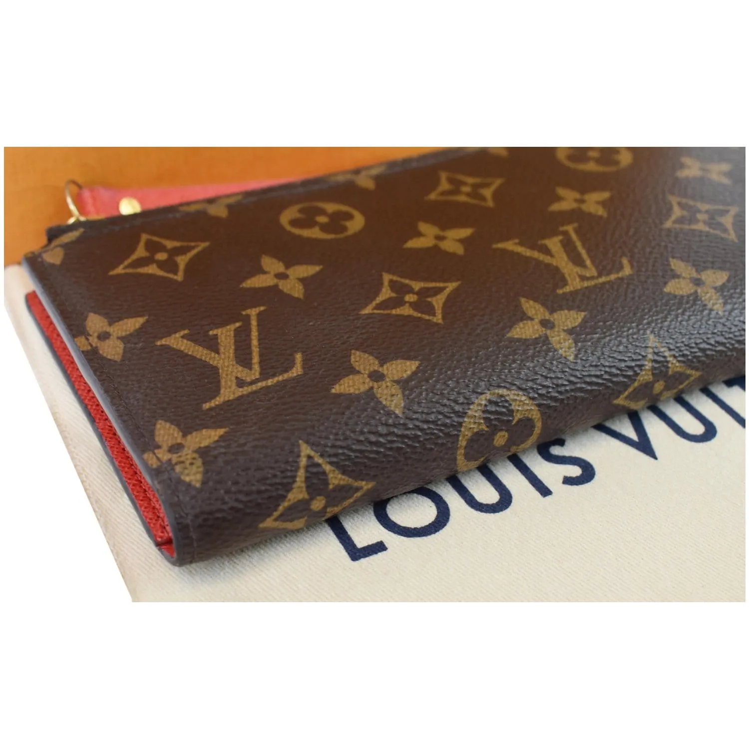 LOUIS VUITTON Adele Monogram Canvas Wallet Brown