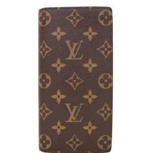 LOUIS VUITTON Brazza Monogram Canvas Wallet Brown
