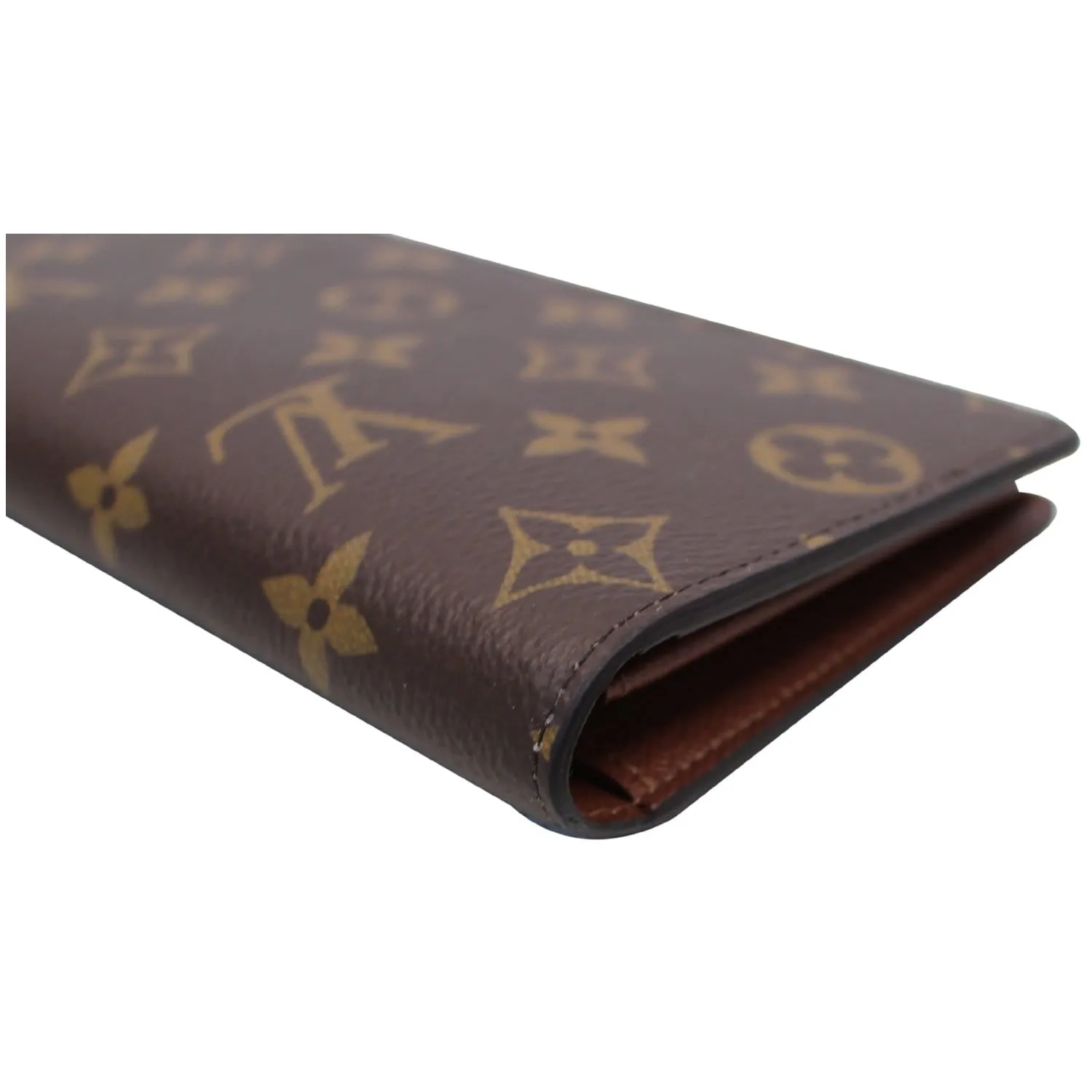 LOUIS VUITTON Brazza Monogram Canvas Wallet Brown