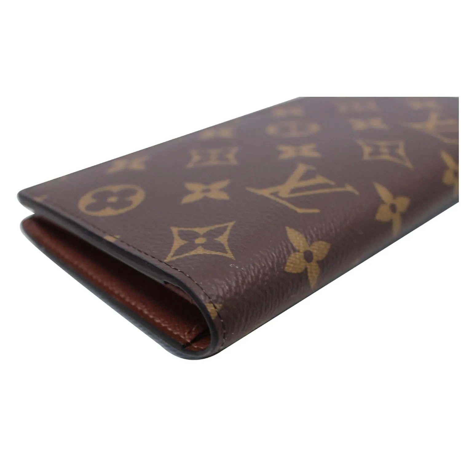 LOUIS VUITTON Brazza Monogram Canvas Wallet Brown
