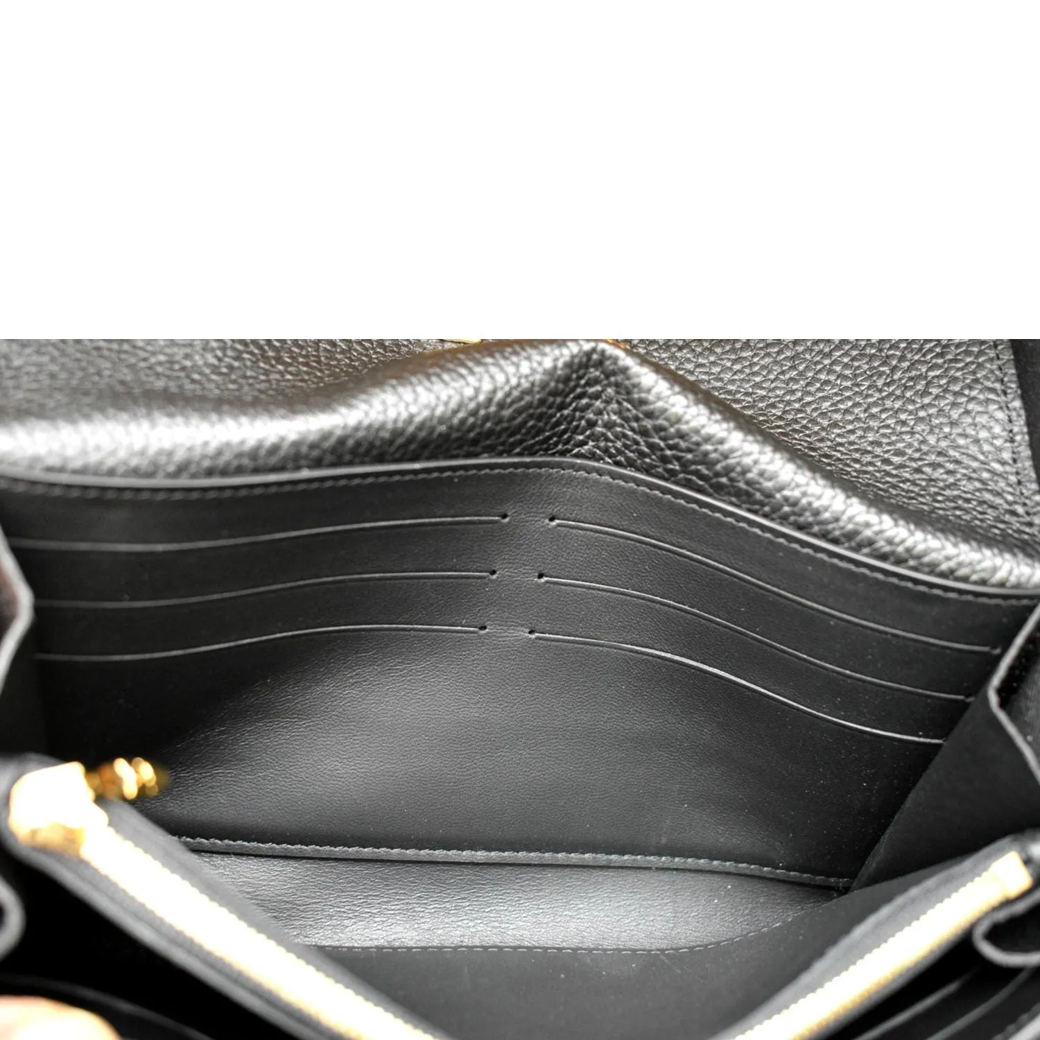LOUIS VUITTON Capucines Crown Flowers Taurillon Wallet Black