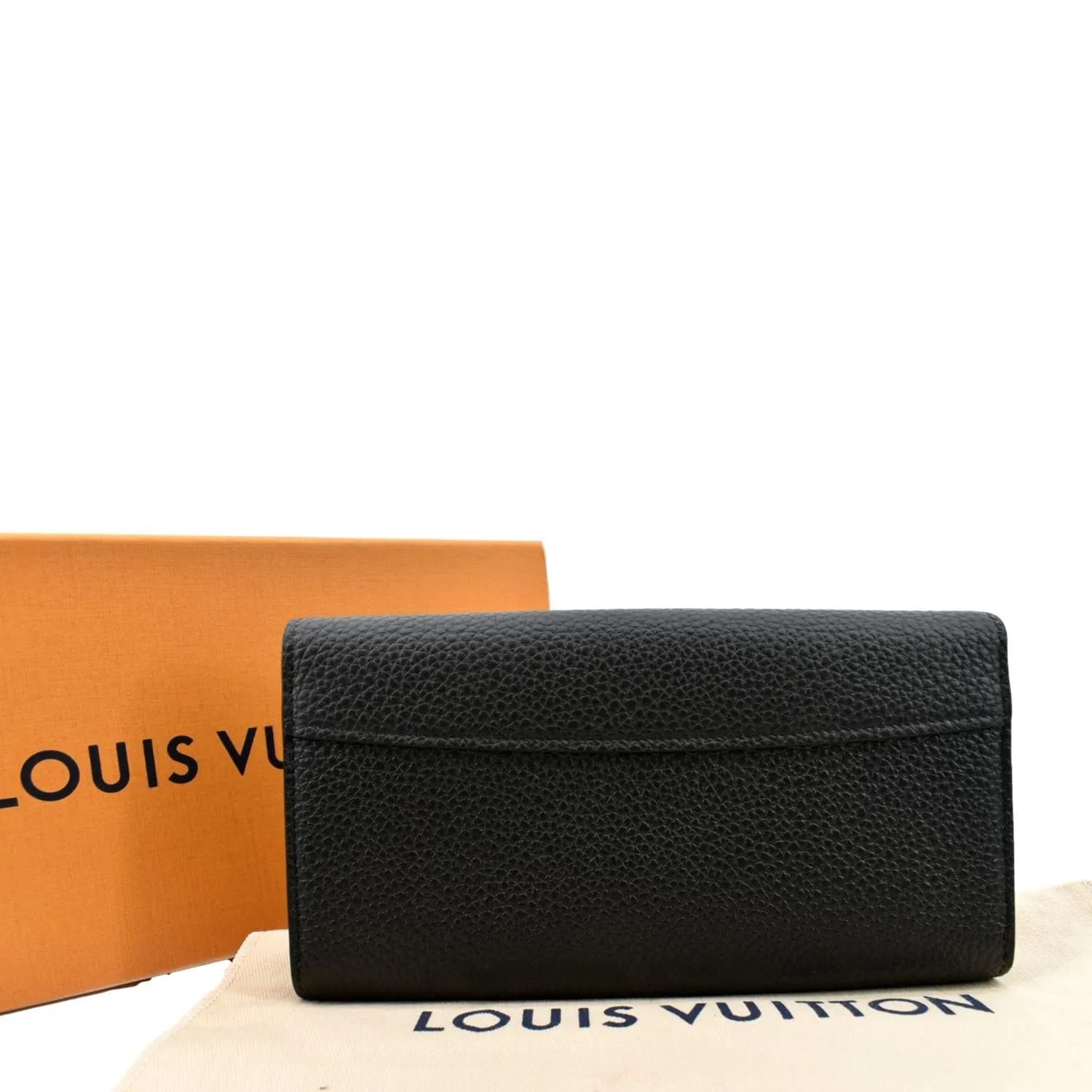 LOUIS VUITTON Capucines Crown Flowers Taurillon Wallet Black