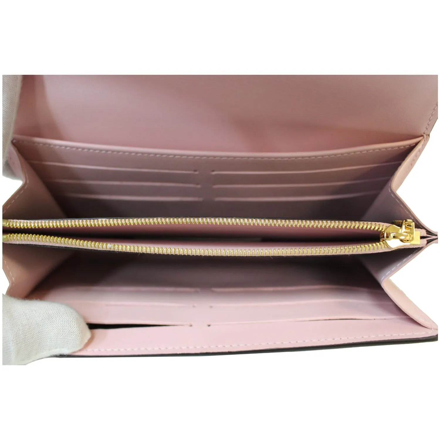 LOUIS VUITTON Cherrywood Monogram/Patent Leather Wallet Rose Ballerine