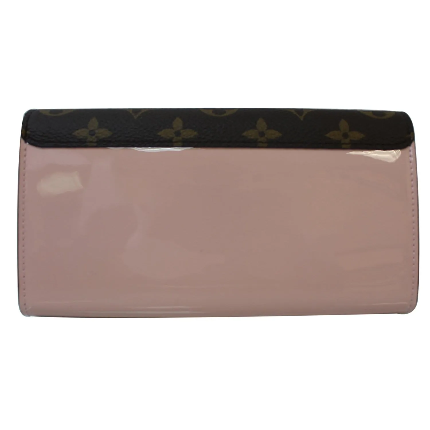 LOUIS VUITTON Cherrywood Monogram/Patent Leather Wallet Rose Ballerine
