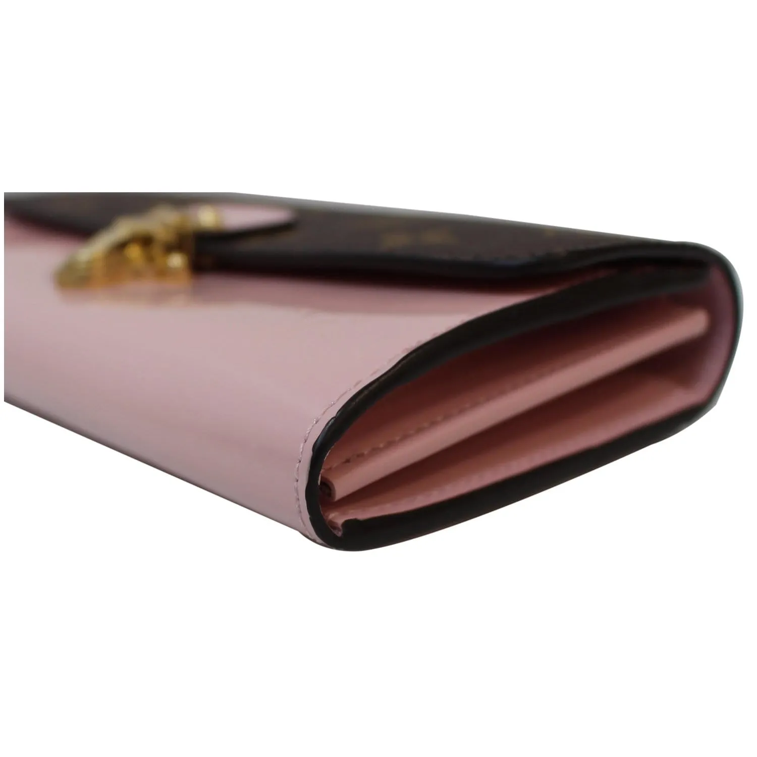 LOUIS VUITTON Cherrywood Monogram/Patent Leather Wallet Rose Ballerine