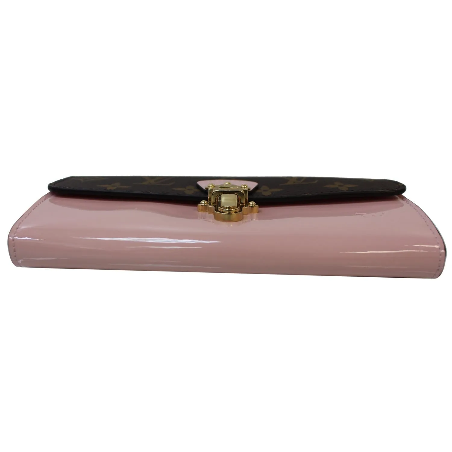 LOUIS VUITTON Cherrywood Monogram/Patent Leather Wallet Rose Ballerine