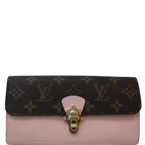 LOUIS VUITTON Cherrywood Monogram/Patent Leather Wallet Rose Ballerine