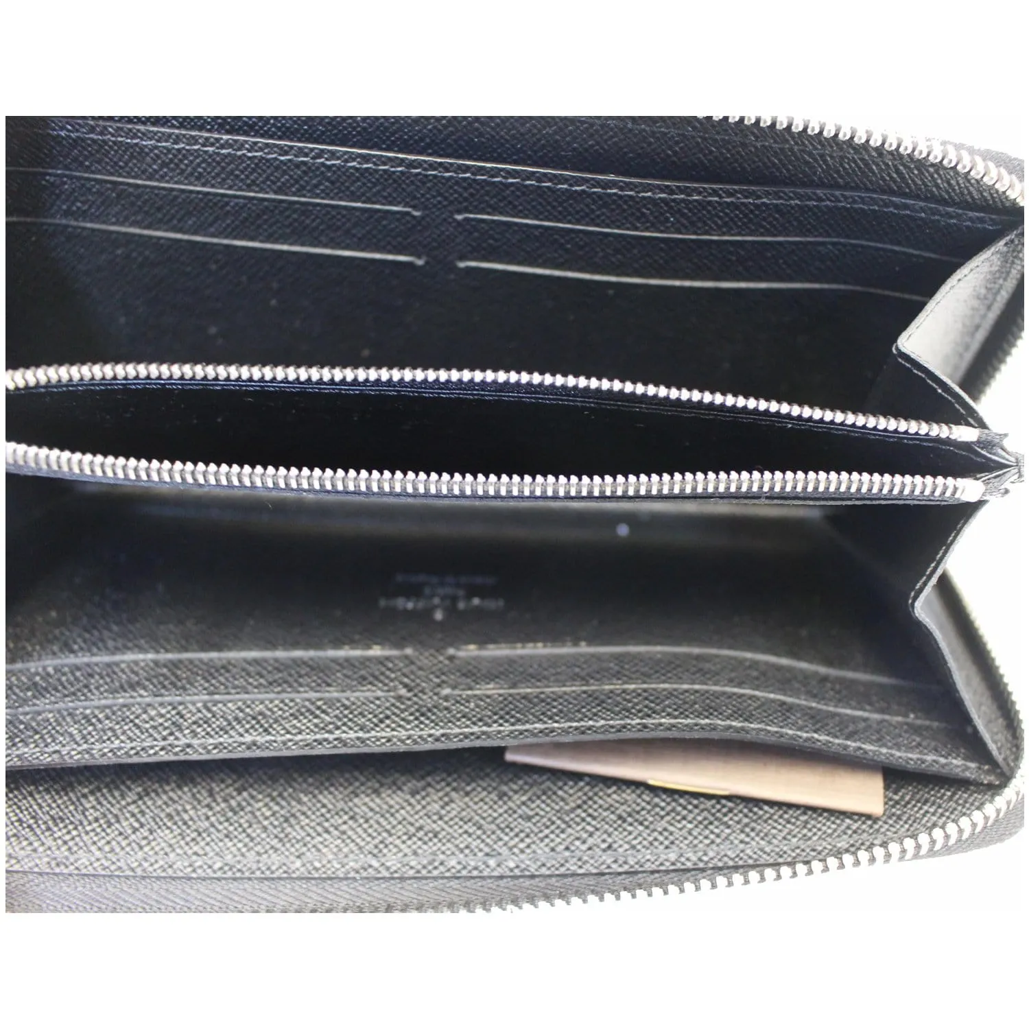 LOUIS VUITTON Clemence Epi Leather Wallet Black