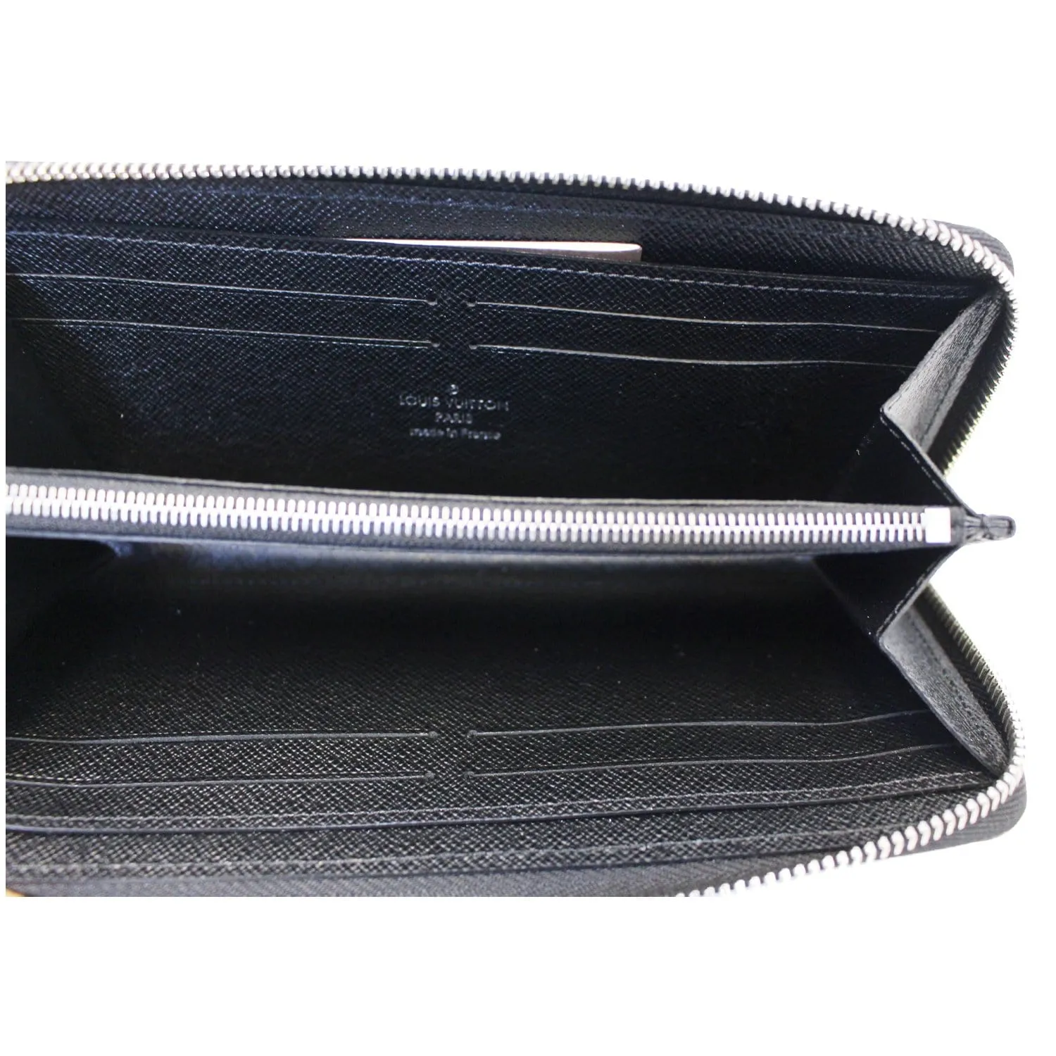 LOUIS VUITTON Clemence Epi Leather Wallet Black
