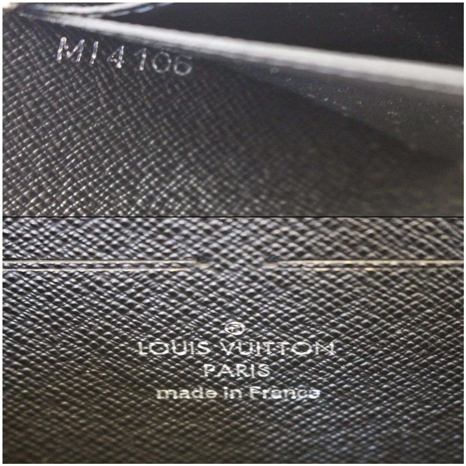 LOUIS VUITTON Clemence Epi Leather Wallet Black