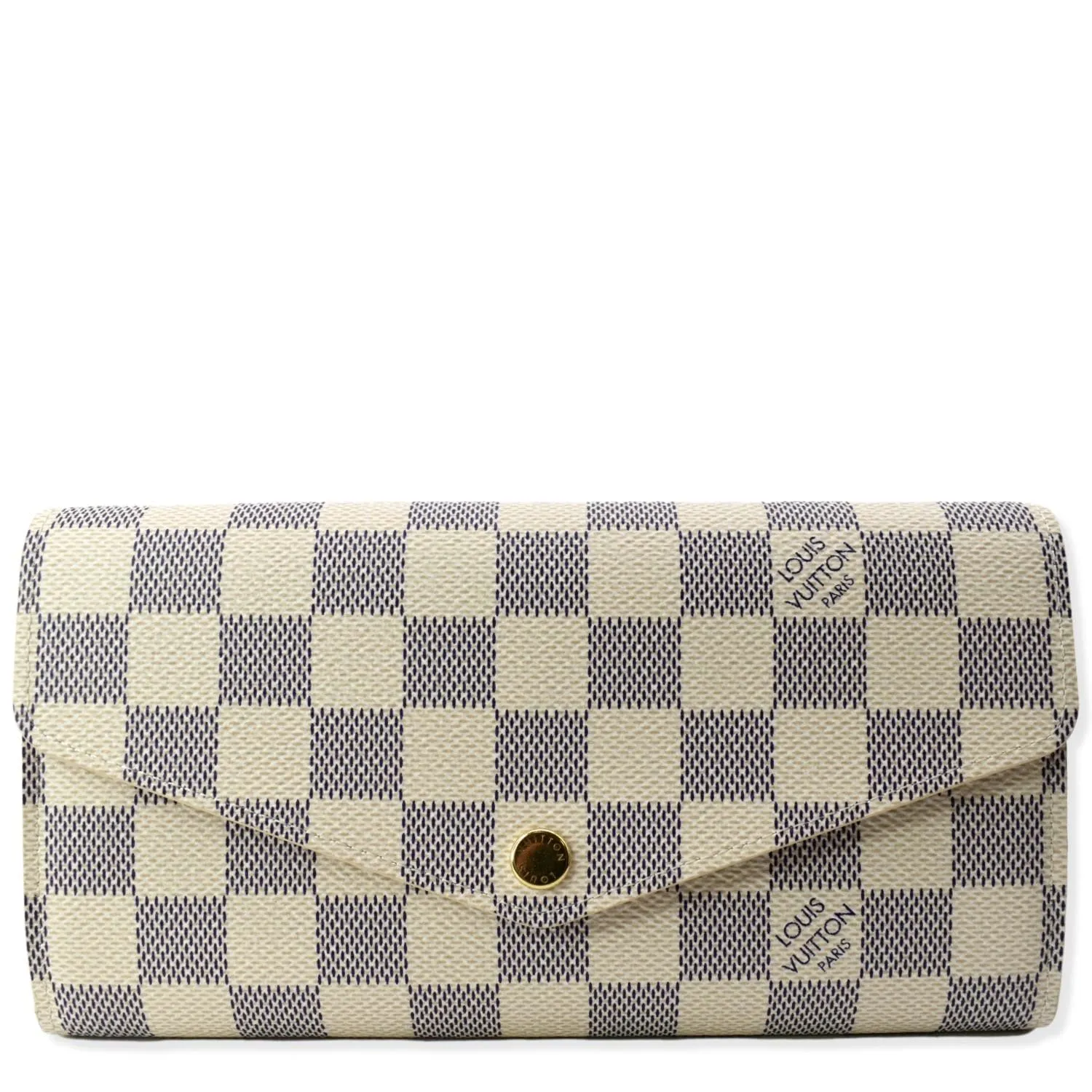 LOUIS VUITTON Damier Azur Sarah Wallet White