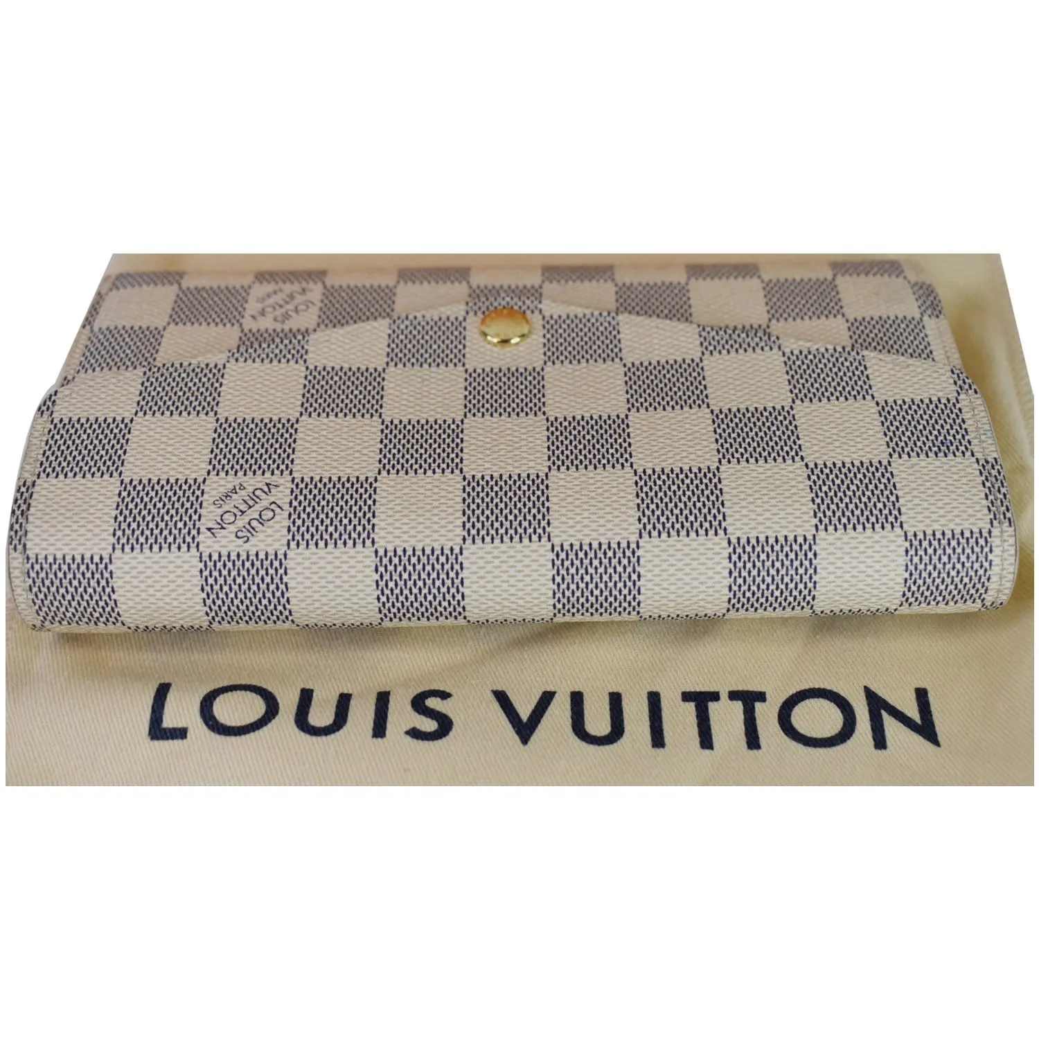 LOUIS VUITTON Damier Azur Sarah Wallet White