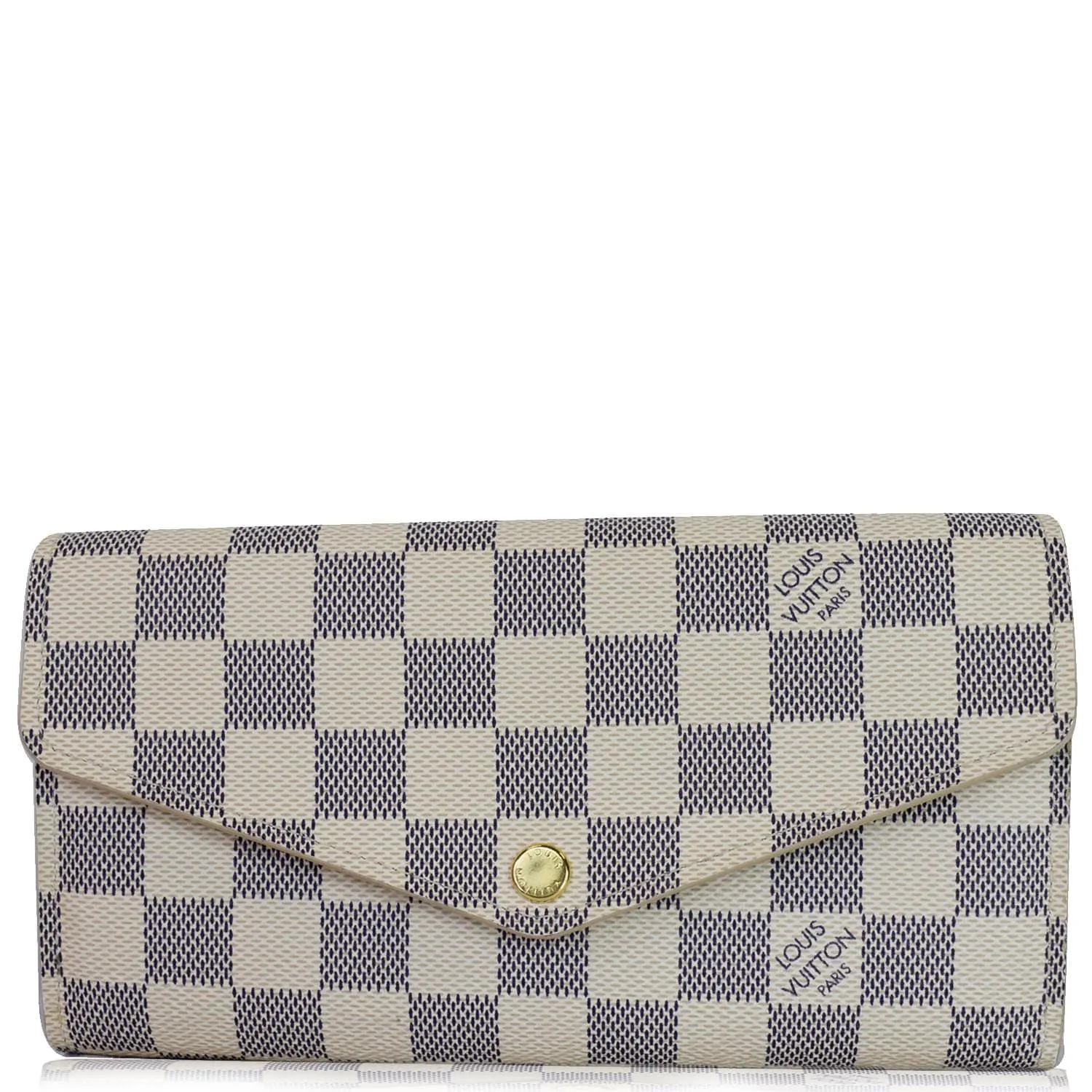 LOUIS VUITTON Damier Azur Sarah Wallet White