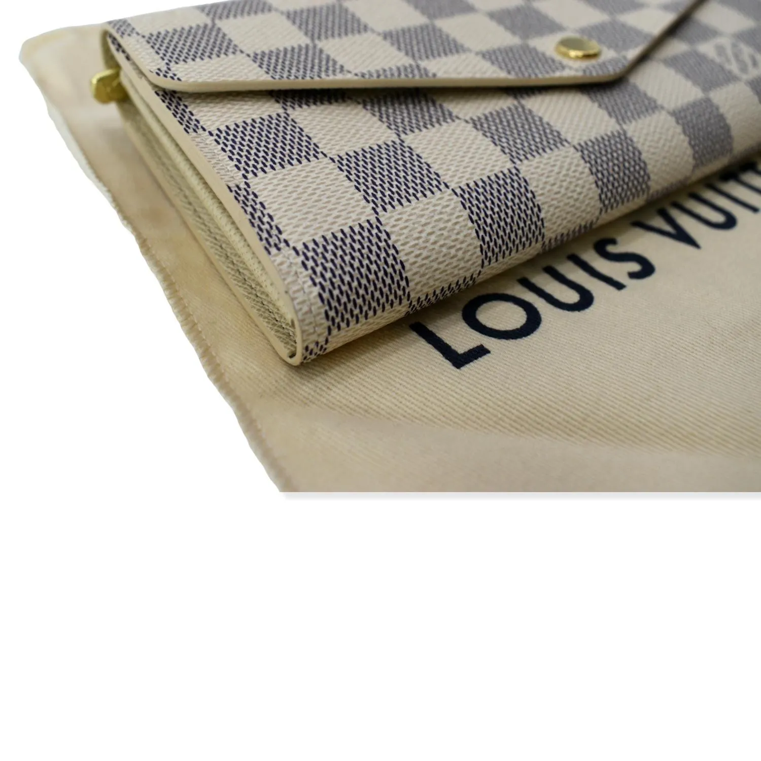 LOUIS VUITTON Damier Azur Sarah Wallet White