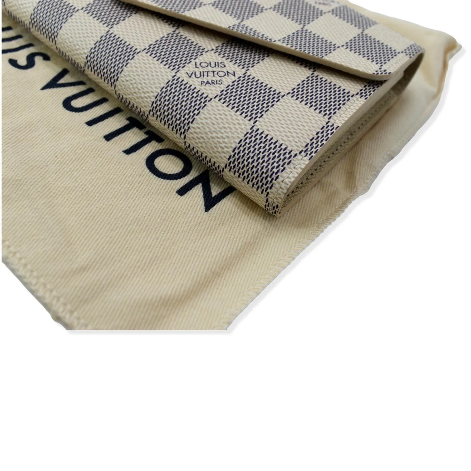 LOUIS VUITTON Damier Azur Sarah Wallet White