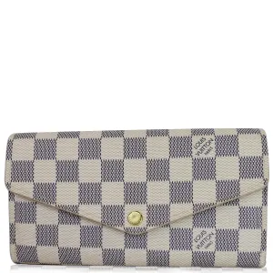 LOUIS VUITTON Damier Azur Sarah Wallet White