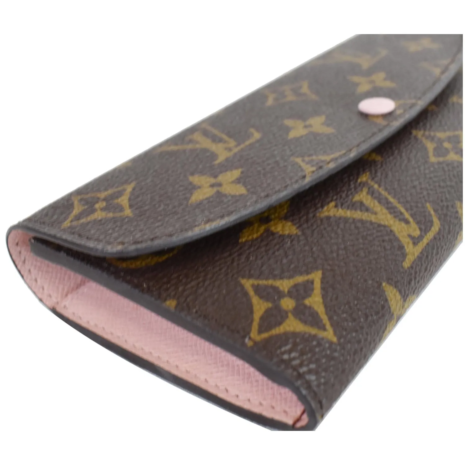 LOUIS VUITTON Emilie Monogram Canvas Wallet Brown