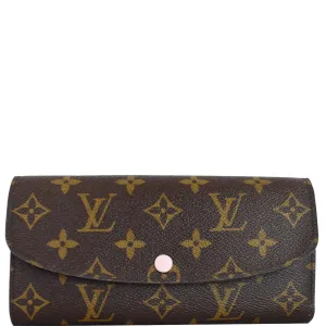 LOUIS VUITTON Emilie Monogram Canvas Wallet Brown