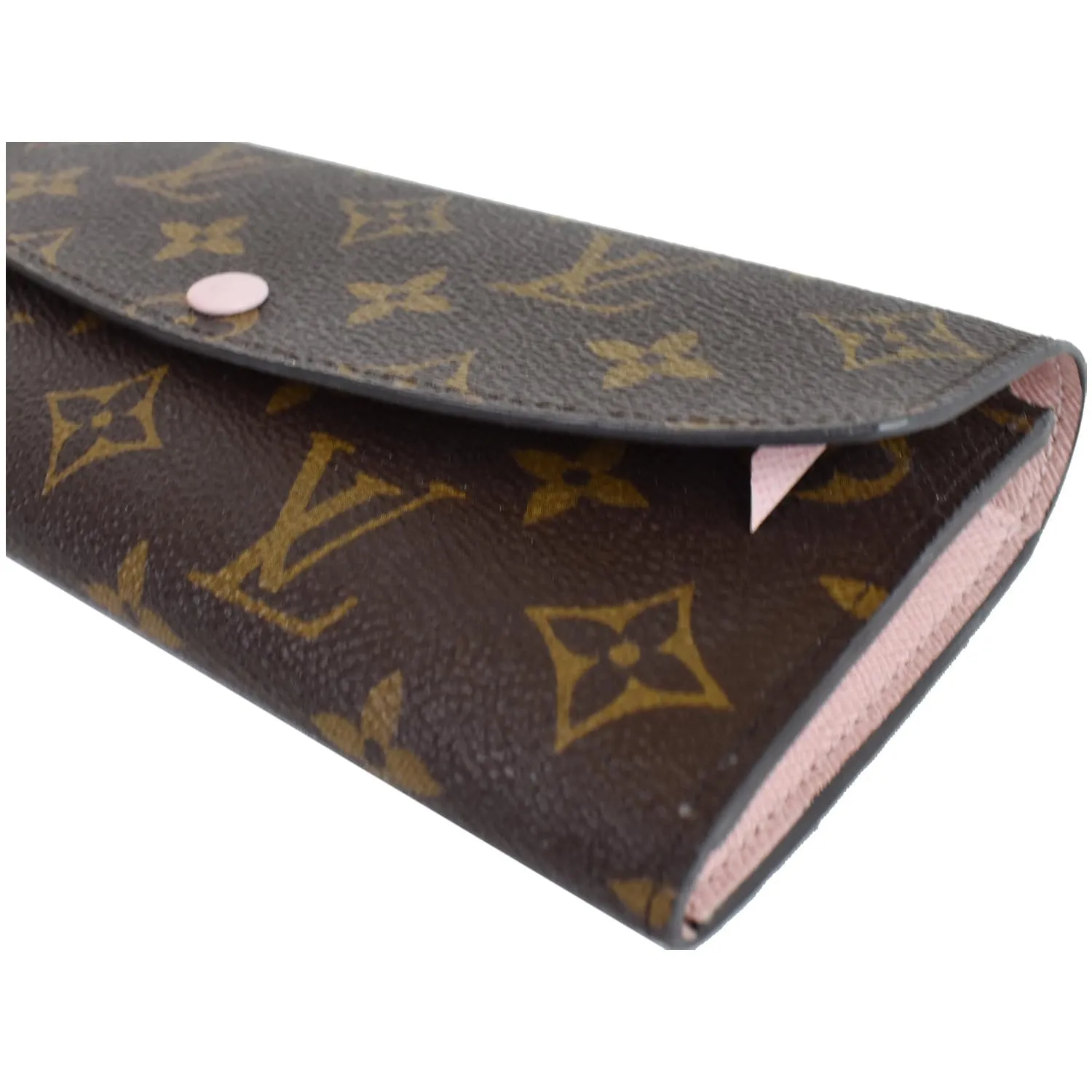 LOUIS VUITTON Emilie Monogram Canvas Wallet Brown
